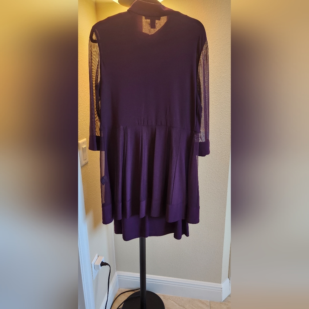 R&M Richards beaded neck dress with sheer jacket - Picture 6 of 8